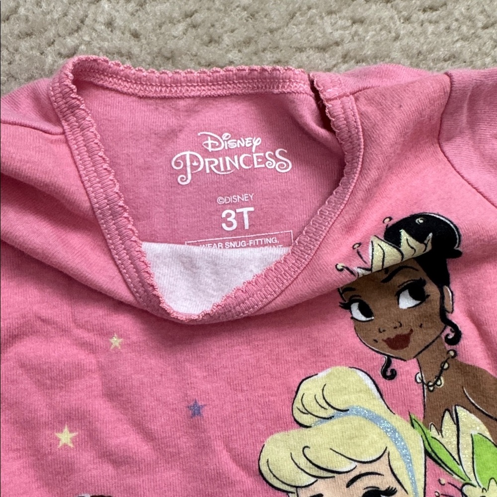 Disney Princess Pink Pajama Set for Kids - Size 3T - Picture 2 of 7